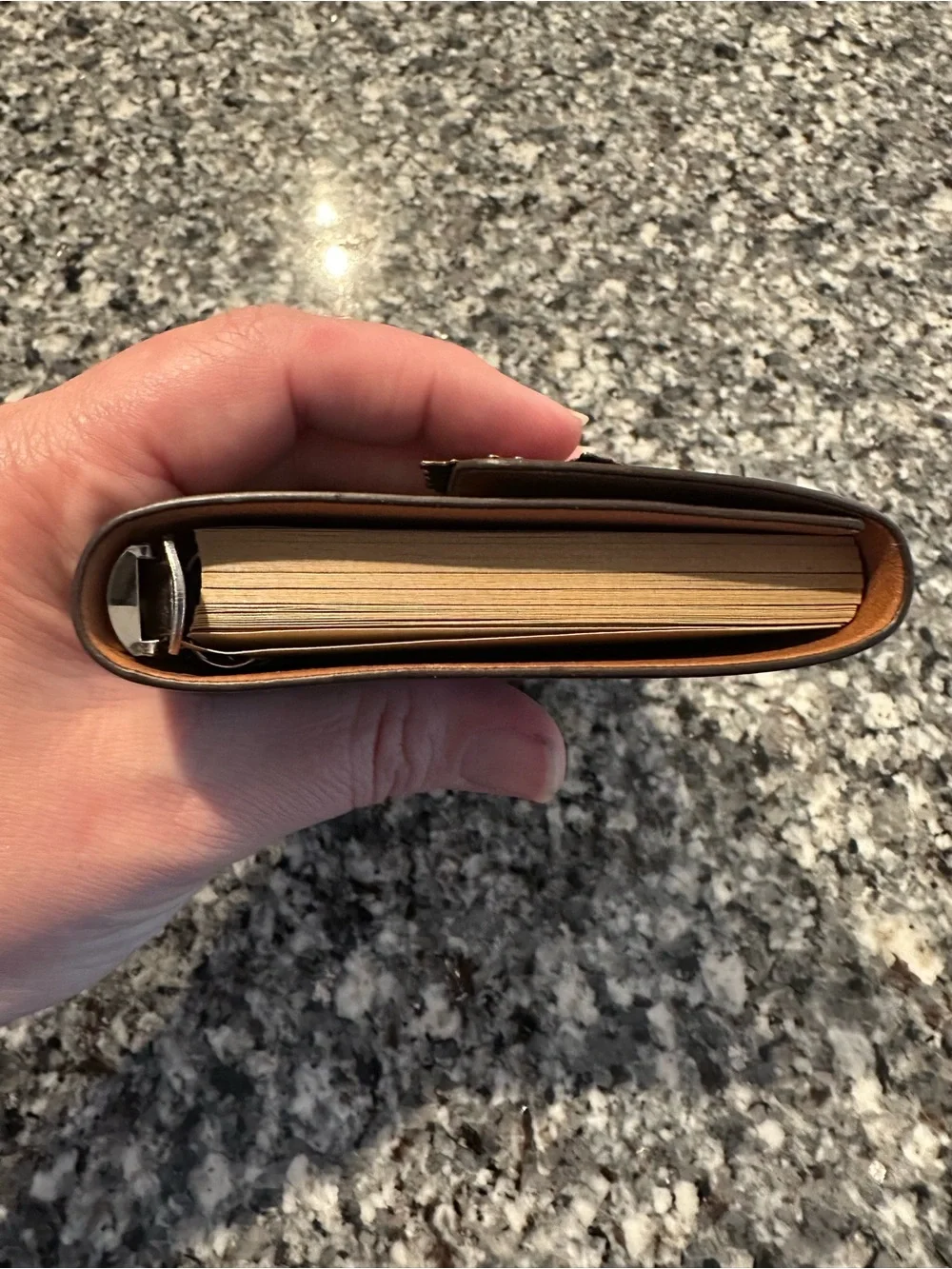 Tree-Embossed Journal with Leaf Charm - Brown